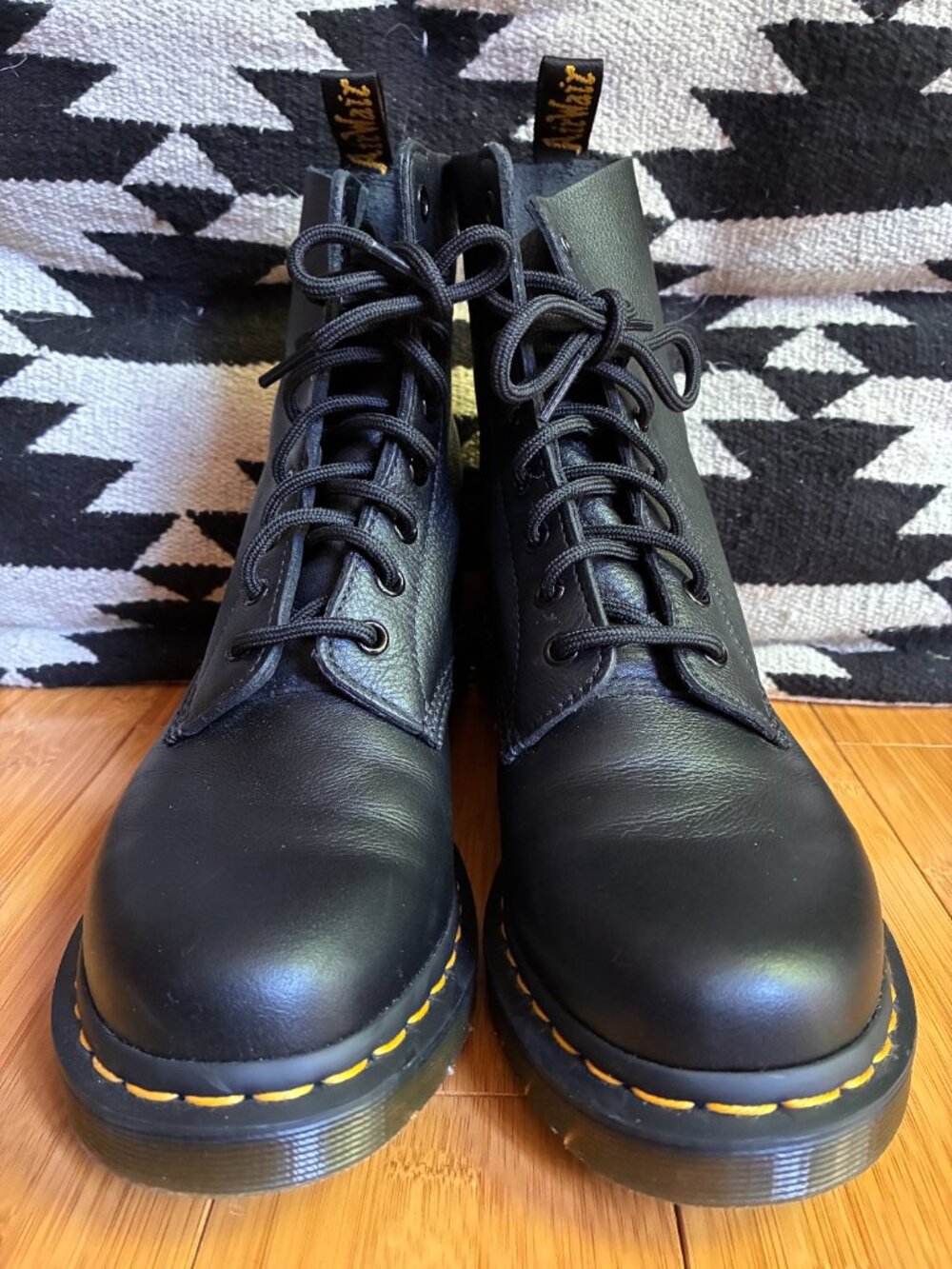 Dr. Martens 1460 Pascal Virginia Black Leather Women's Combat Boots Sz 9 - Picture 8 of 9